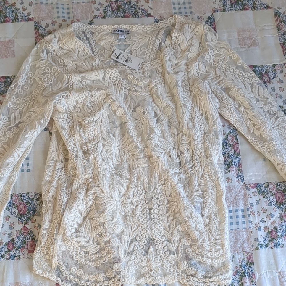 Elegant Cream Lace Women's Top